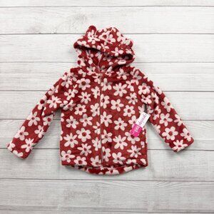 Penelope Mack Girls Fleece Hoodie Jacket Floral Zip Up Hooded NWT 4